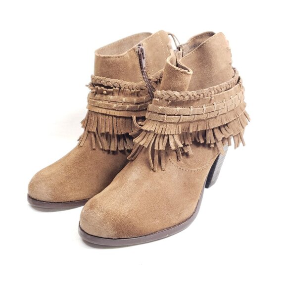 Naughty Monkey Women's Size 6.5 Brown Suede Leather Ankle Bootie - Picture 2 of 9